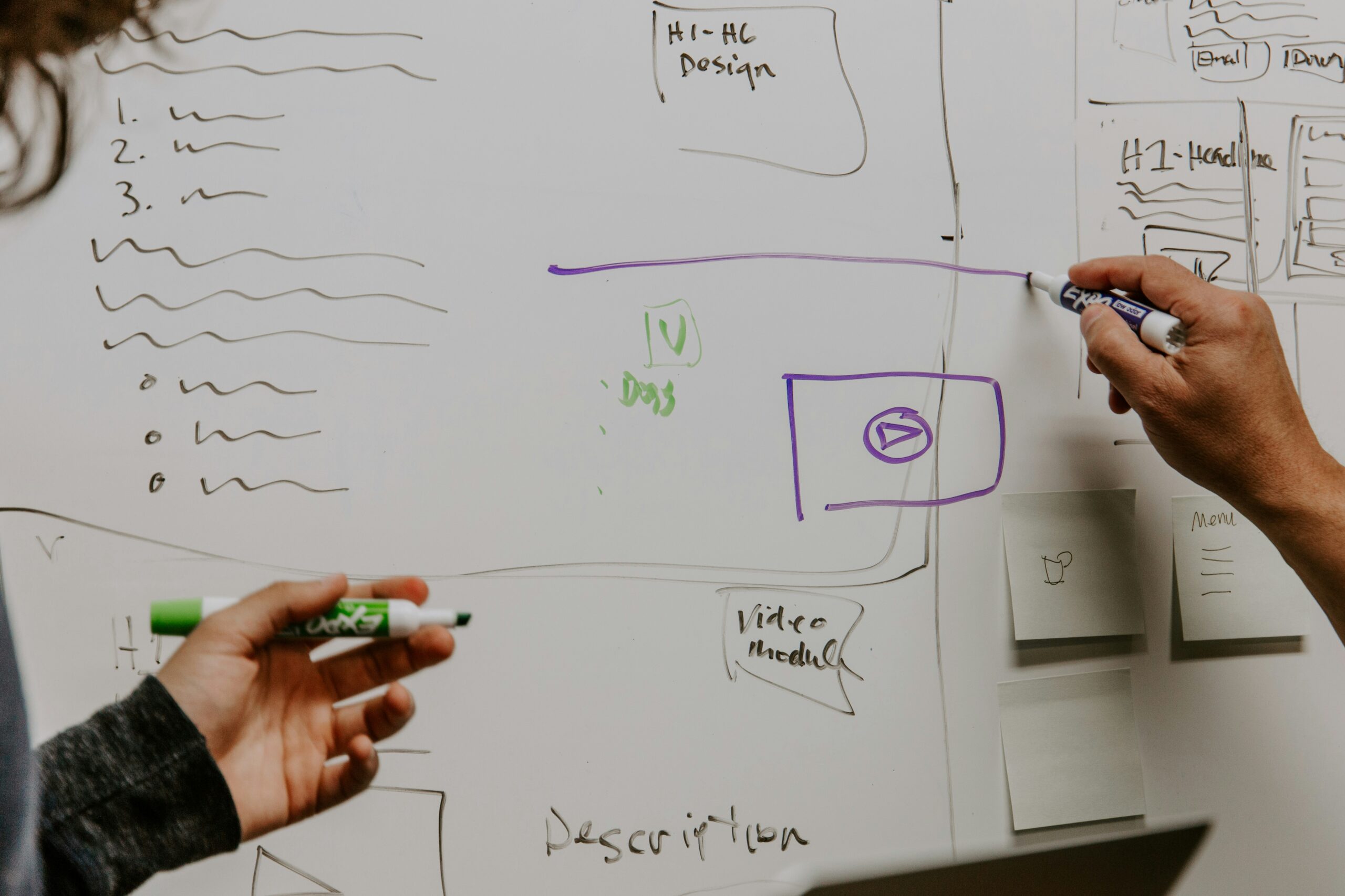 Marketing strategy planning session with charts and analytics